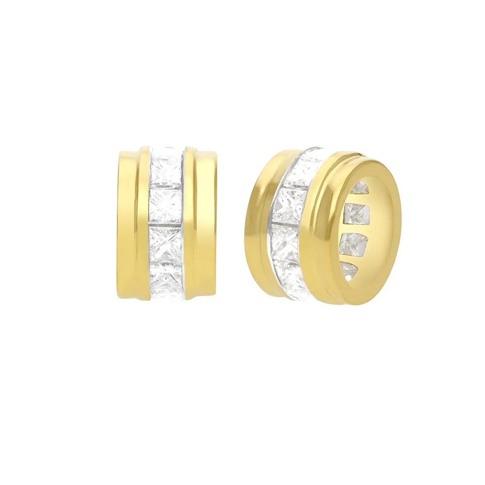 14k Gold Diamon Rondelle Bead / Roundel Bead 5.30x9mm