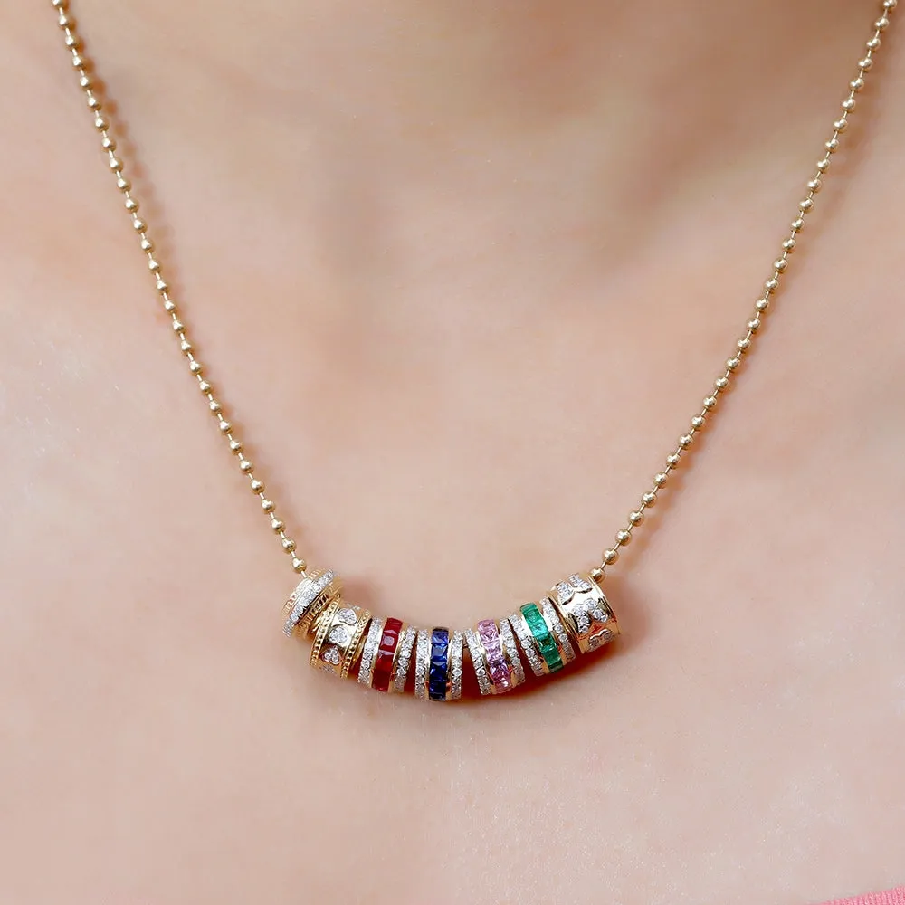 14k Gold Diamon Rondelle Bead / Roundel Bead 5.30x9mm