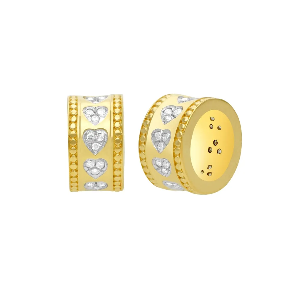 14k Gold Diamon Rondelle Bead / Roundel Bead 5.30x9mm