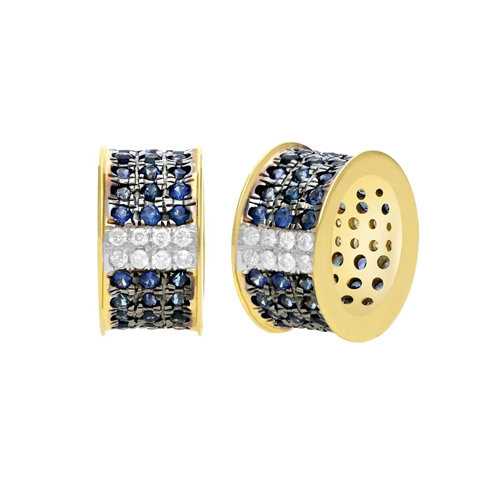 14k Gold Diamond & Black Diamond Rondelle Bead / Roundel Bead 5x9mm