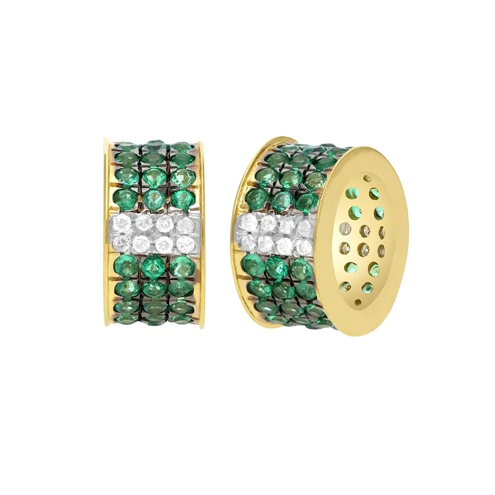 14k Gold Diamond & Black Diamond Rondelle Bead / Roundel Bead 5x9mm