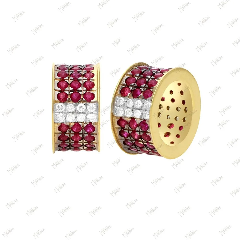 14k Gold Diamond & Black Diamond Rondelle Bead / Roundel Bead 5x9mm