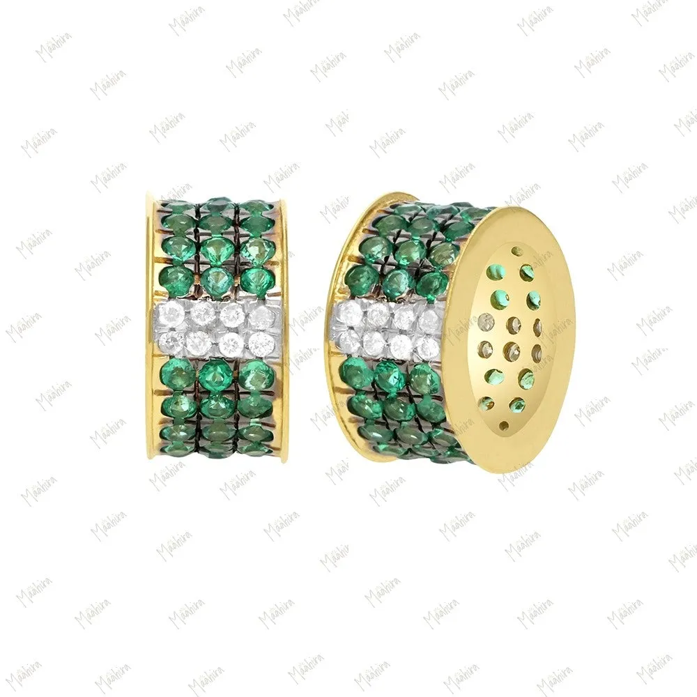 14k Gold Diamond & Black Diamond Rondelle Bead / Roundel Bead 5x9mm