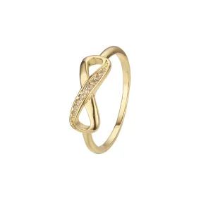 14K Gold Infinity rings paving stone