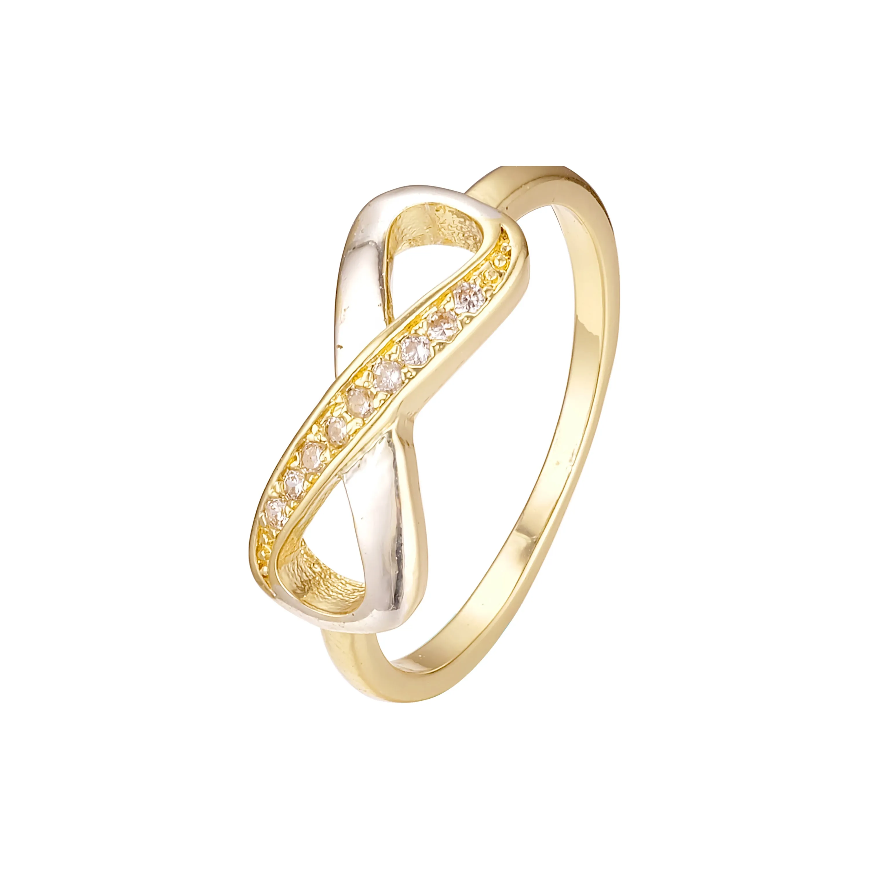 14K Gold Infinity rings paving stone