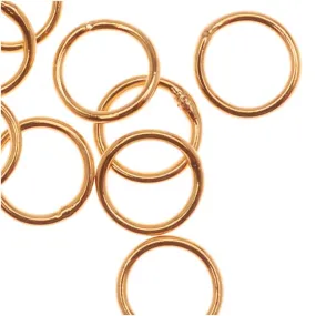22K Gold Plated Closed Jump Rings 6mm 21 Gauge (20 pcs)