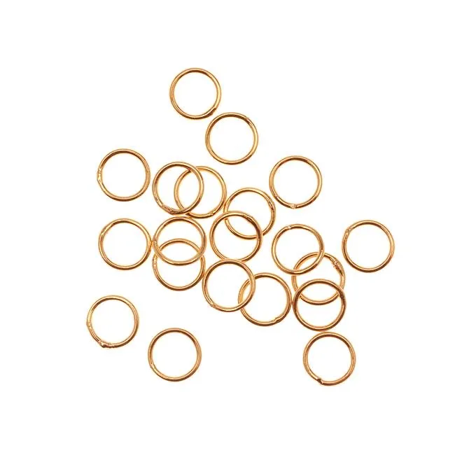 22K Gold Plated Closed Jump Rings 6mm 21 Gauge (20 pcs)