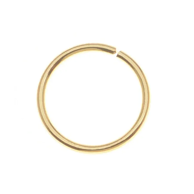 22K Gold Plated Open Jump Rings 10mm 18 Gauge (50 pcs)