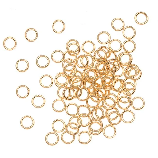 22K Gold Plated Open Jump Rings 4mm 21 Gauge (100 pcs)
