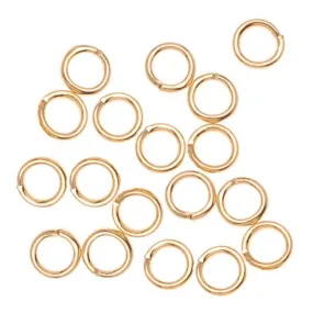 22K Gold Plated Open Jump Rings 4mm 21 Gauge (100 pcs)