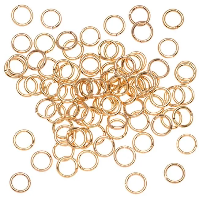 22K Gold Plated Open Jump Rings 5mm 20 Gauge (100 pcs)