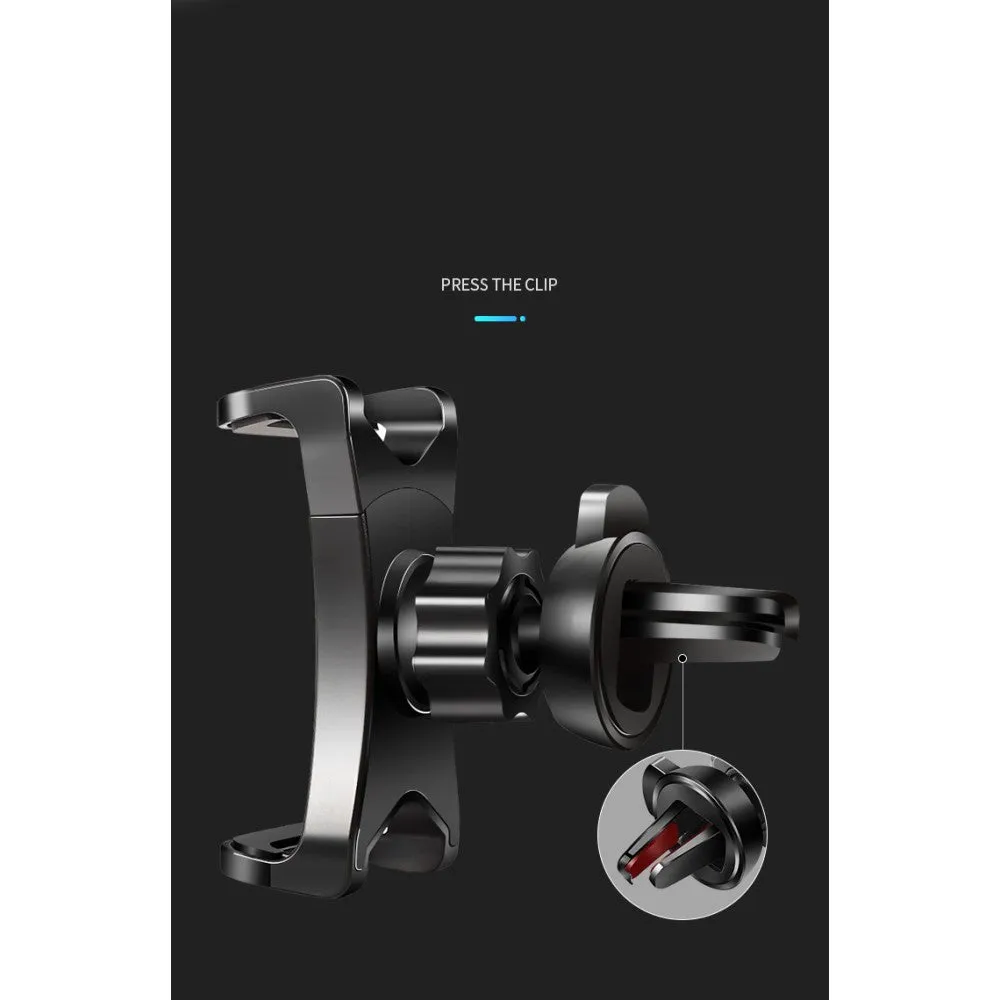 3 in 1 Car GPS Smartphone Holder: Dashboard / Visor Clamp   AC Grid Clip for Hisense Infinity H40 Rock - Black