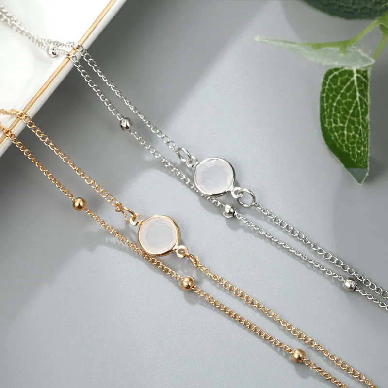 About alloy double crystal anklet