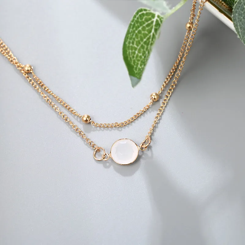 About alloy double crystal anklet