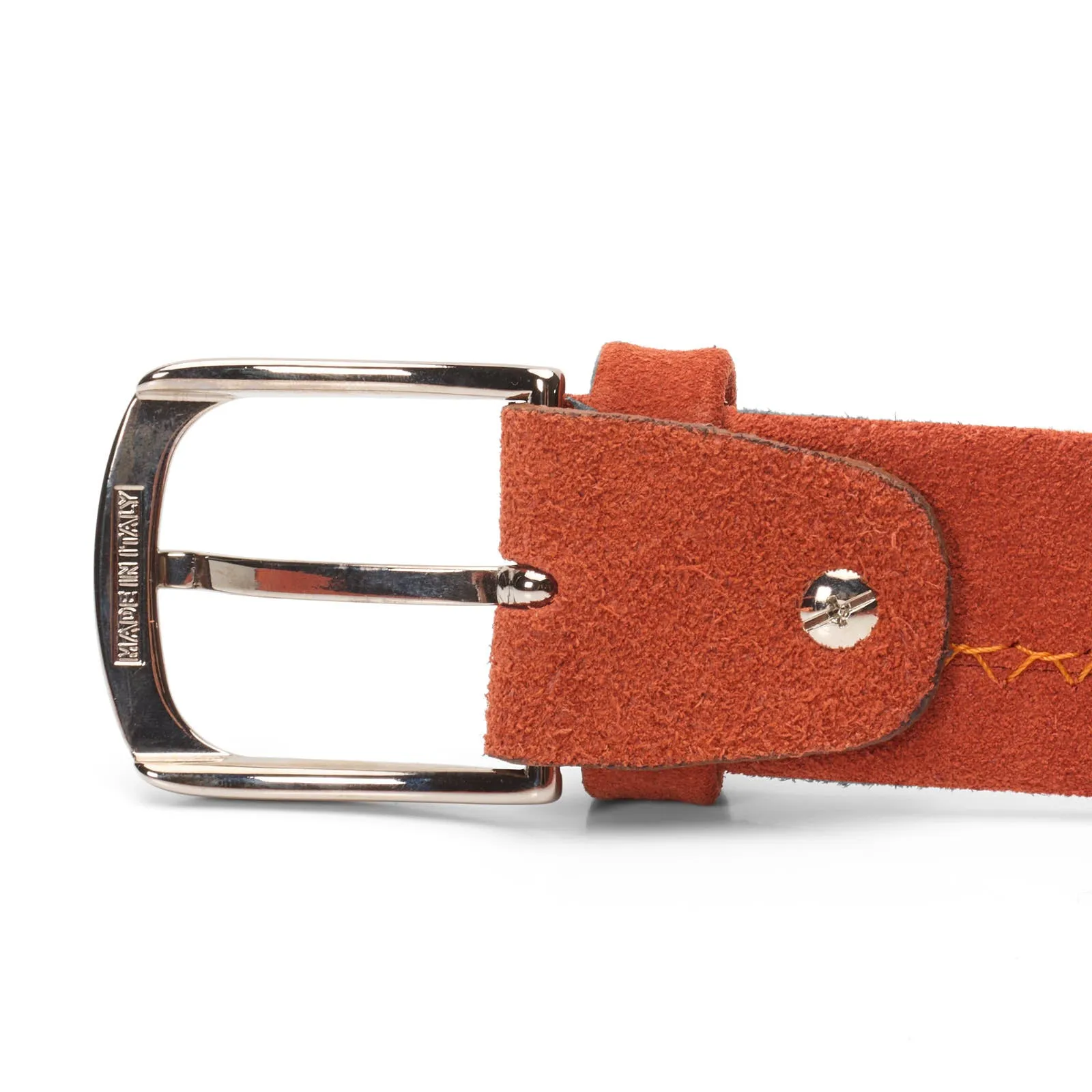 ALBERTOLUTI Handmade Napoli Clay Suede Leather Tubular Belt