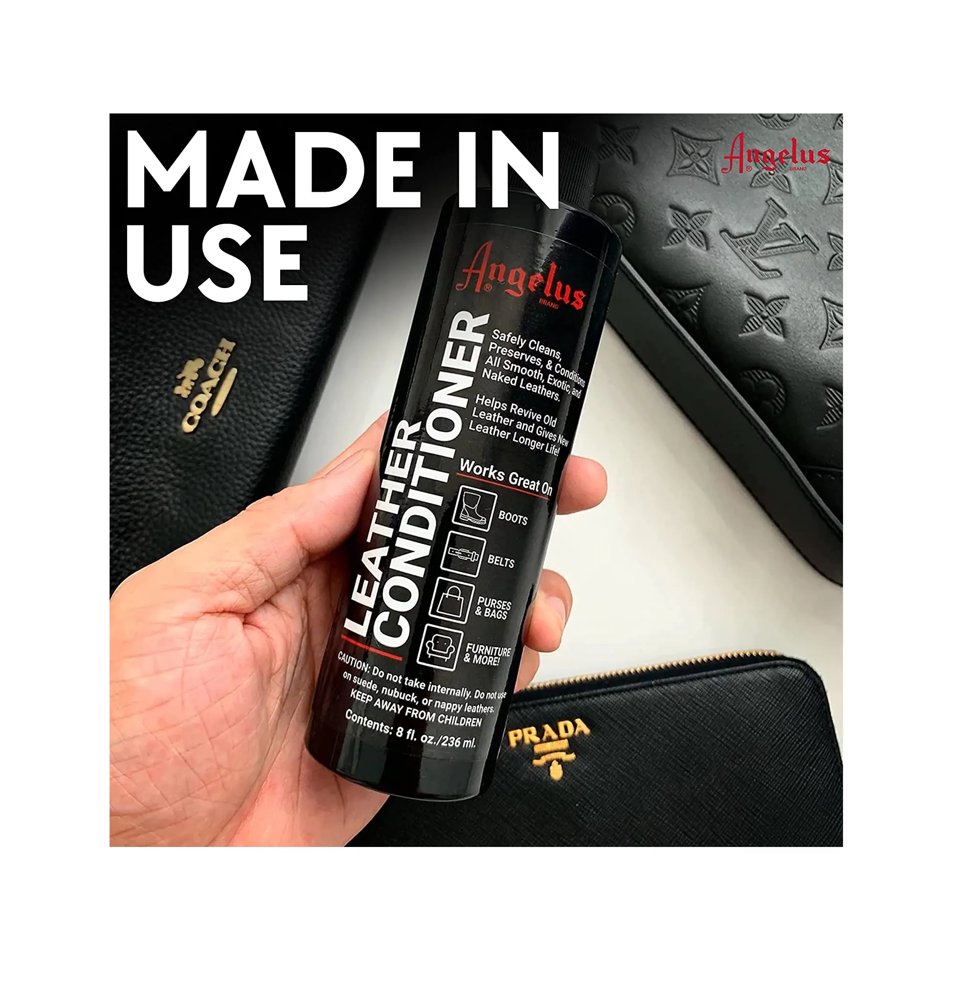 Angelus Leather Conditioner  Cleans Preserves and Conditions All Smooth Leathers 8oz