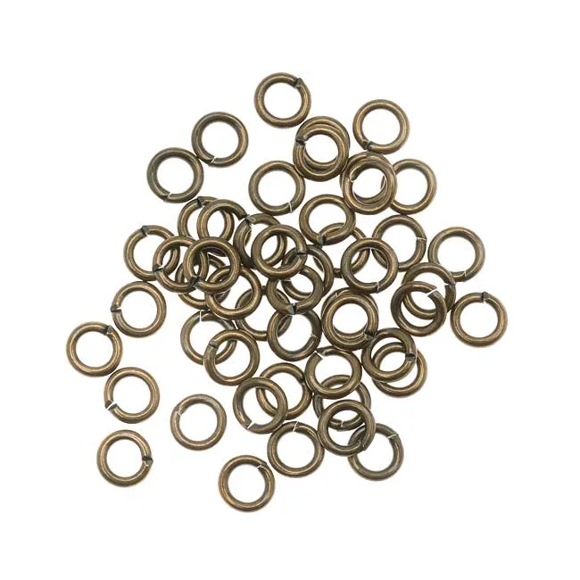 Antiqued Brass Open Jump Rings 5mm 18 Gauge (50 pcs)