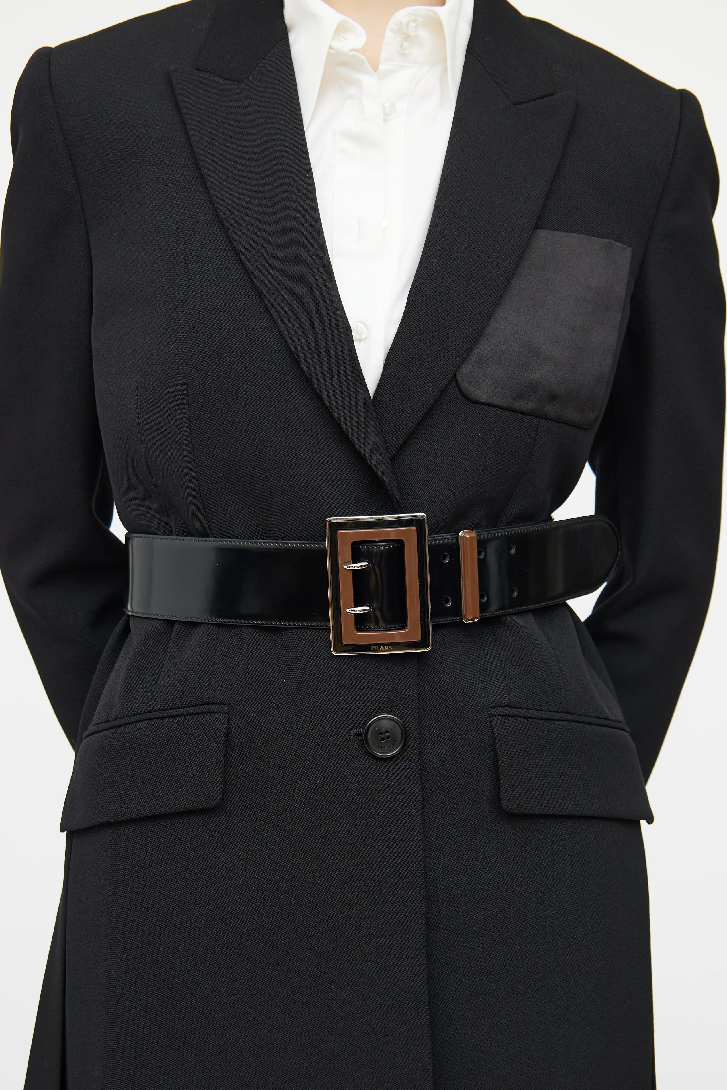 Black & Brown Patent Leather Belt