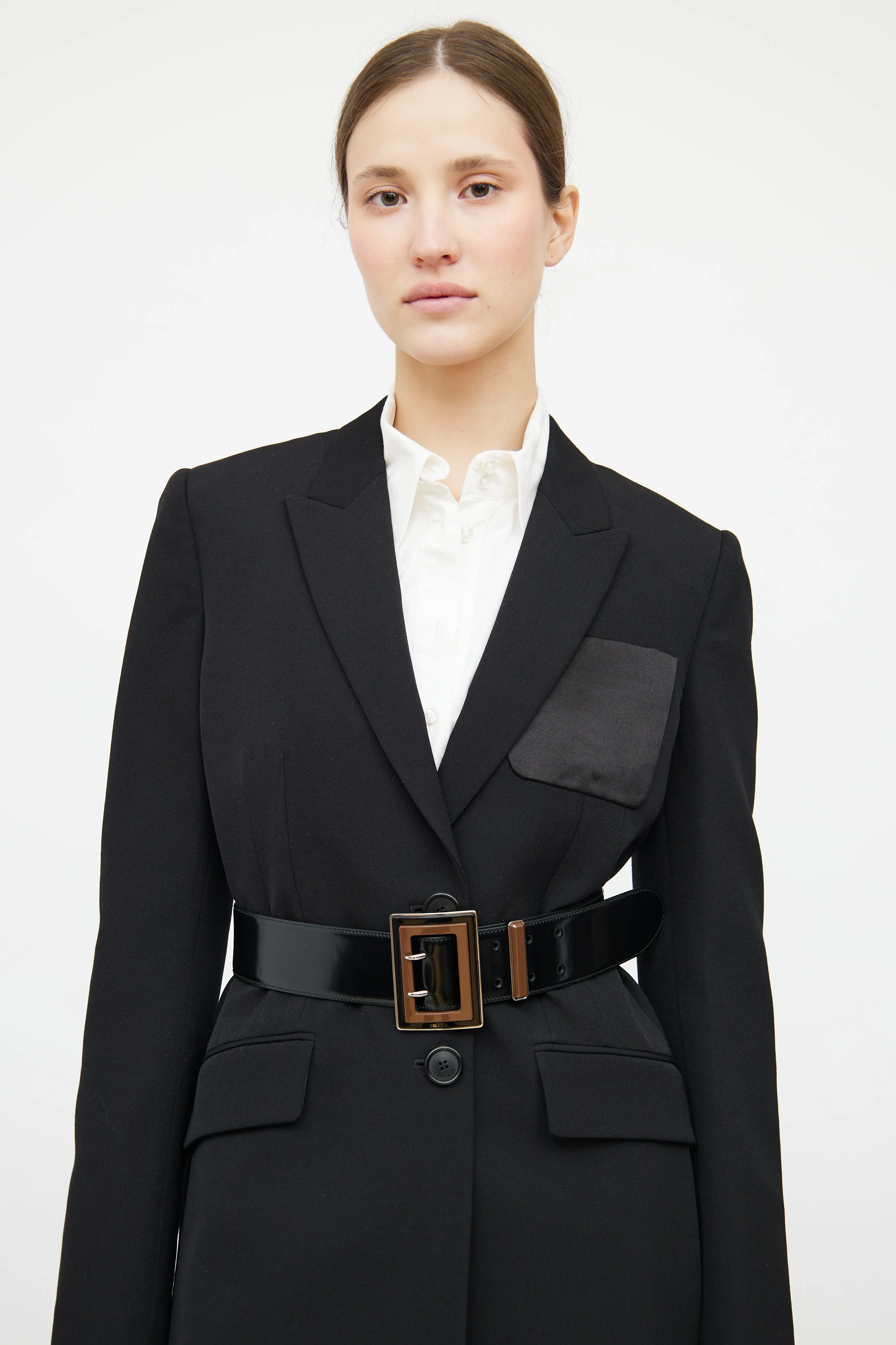 Black & Brown Patent Leather Belt