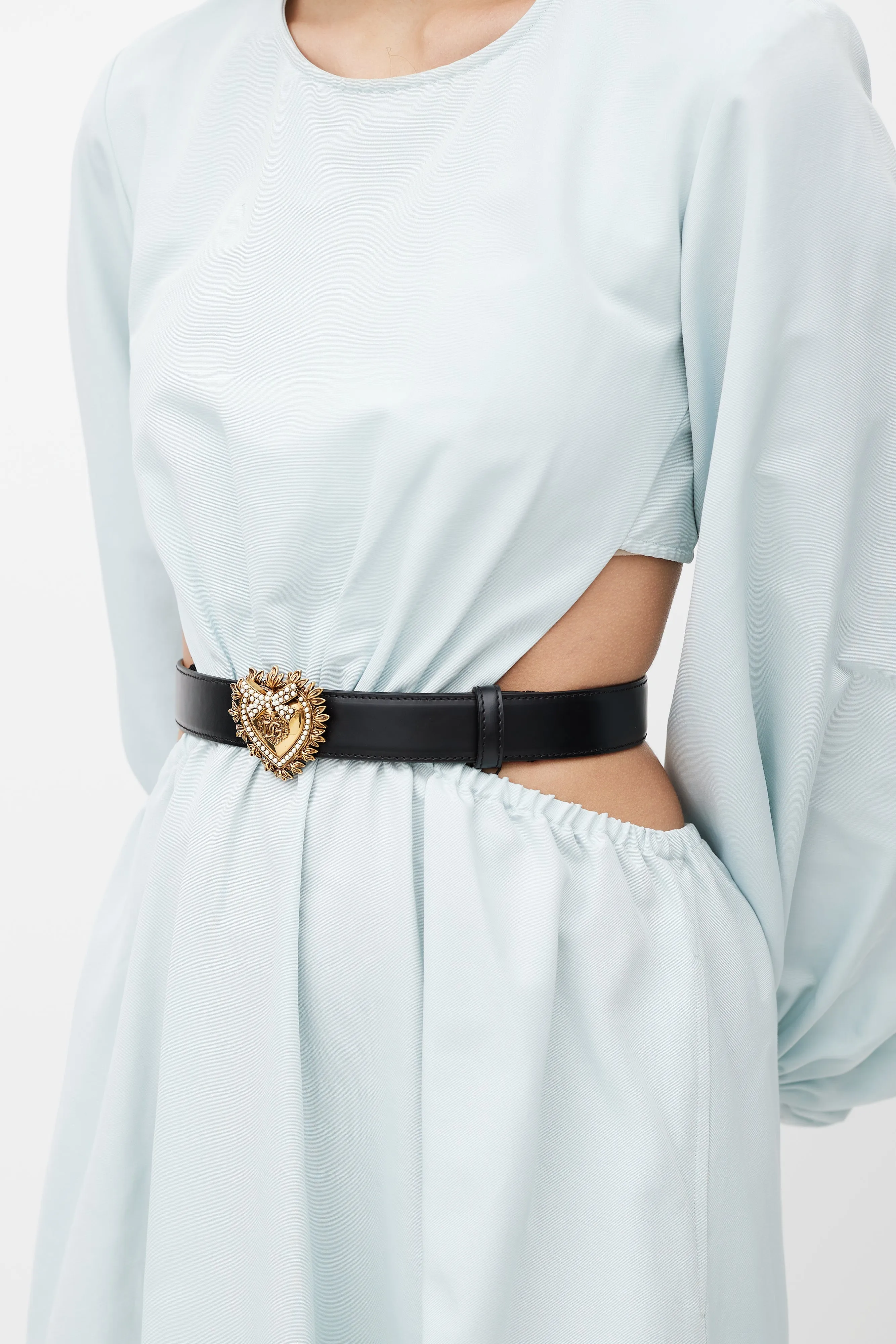 Black & Gold Devotion Heart & Pearl Belt