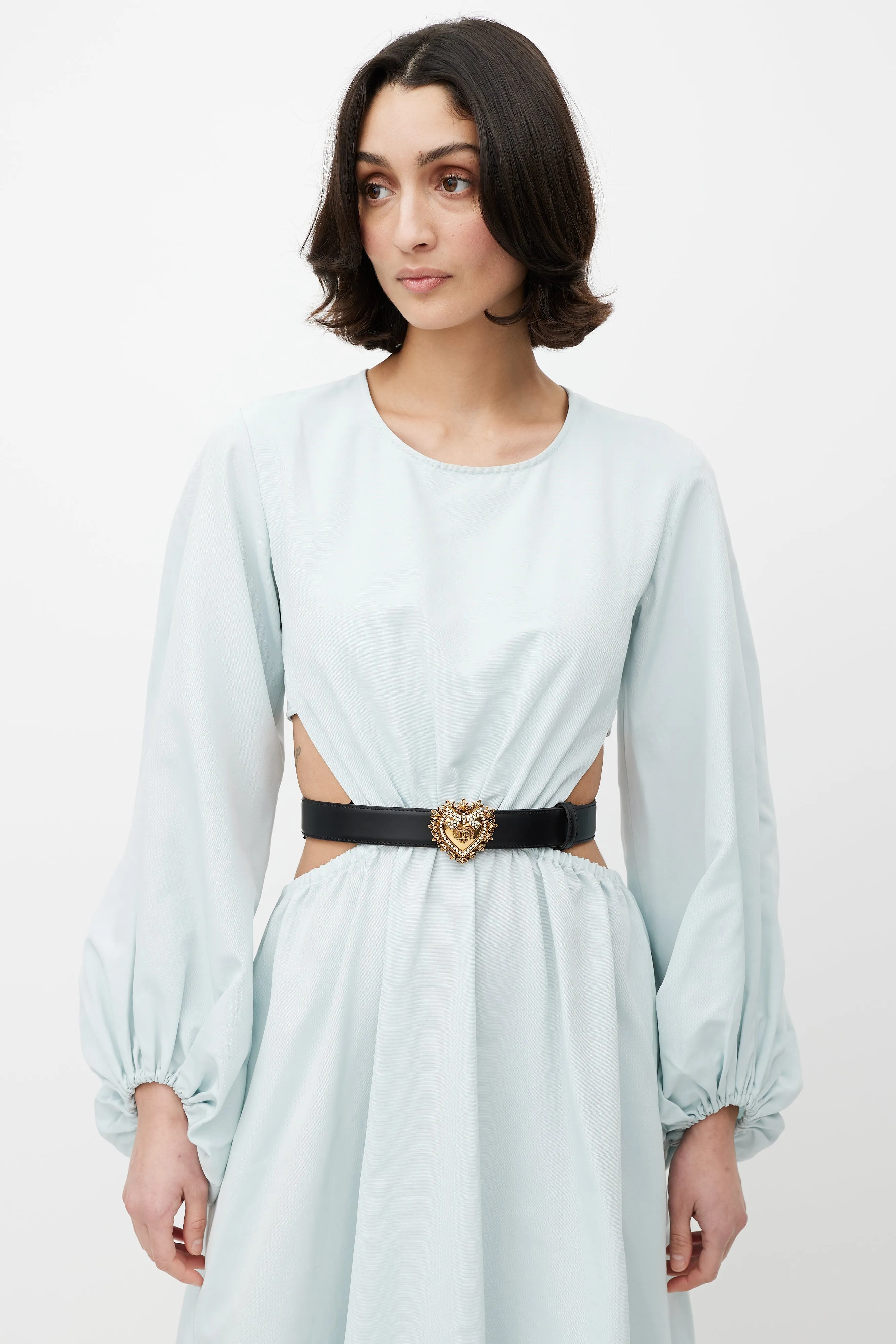 Black & Gold Devotion Heart & Pearl Belt