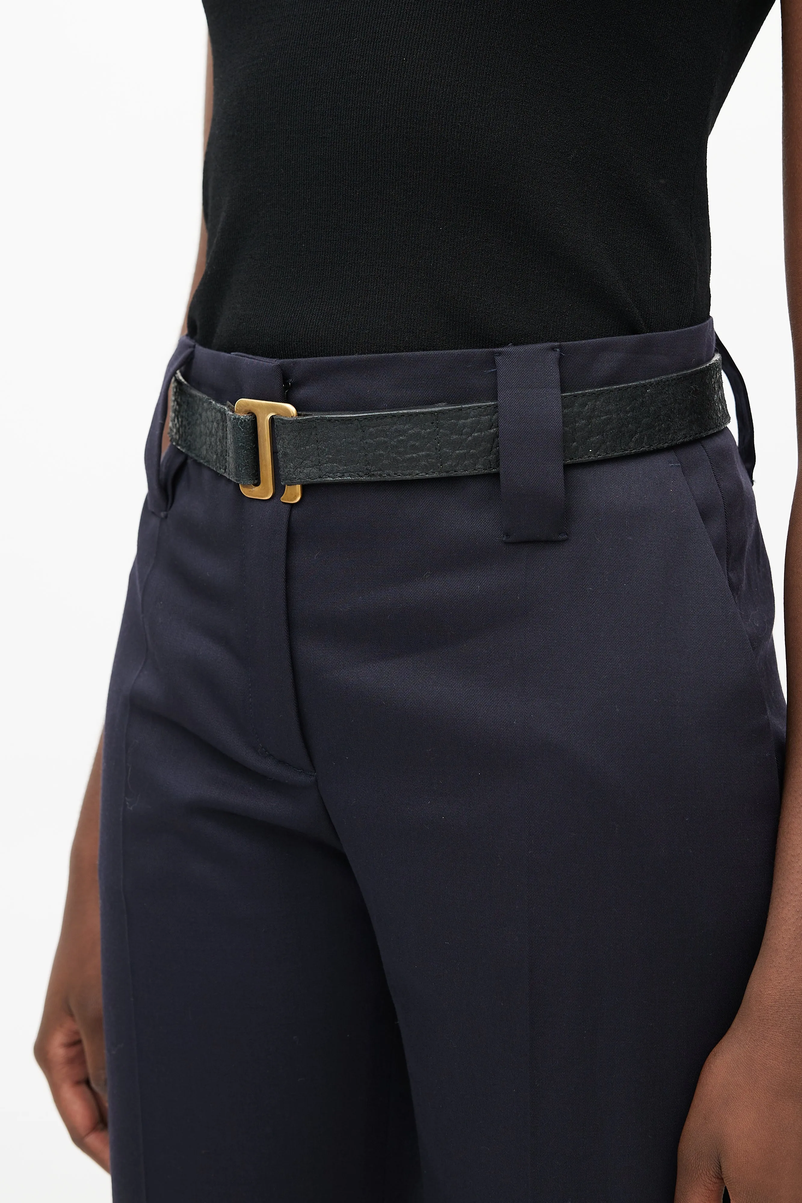 Black & Gold Leather Belt