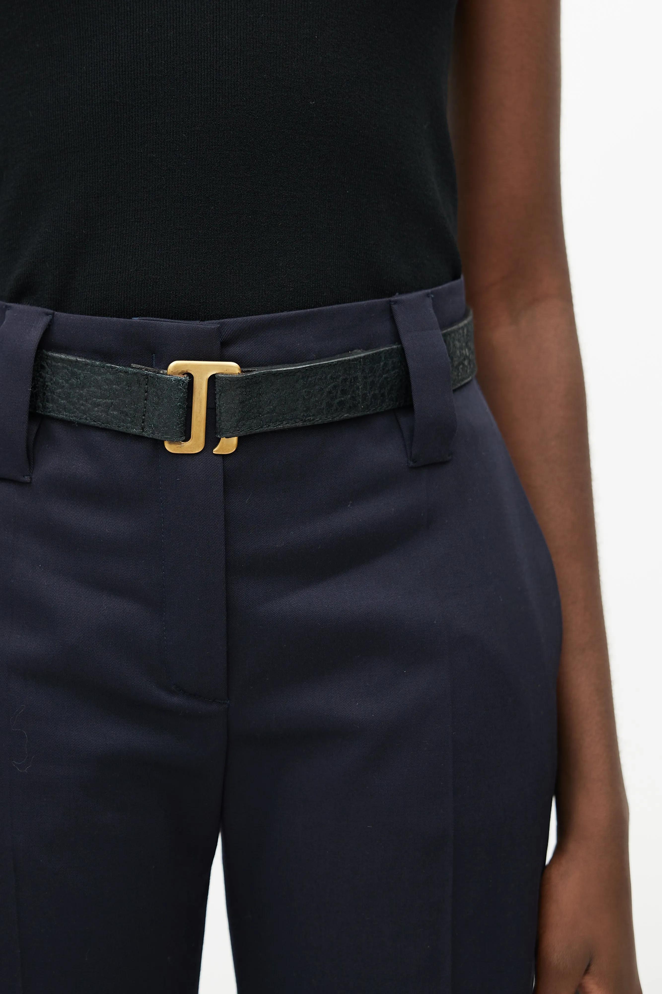 Black & Gold Leather Belt