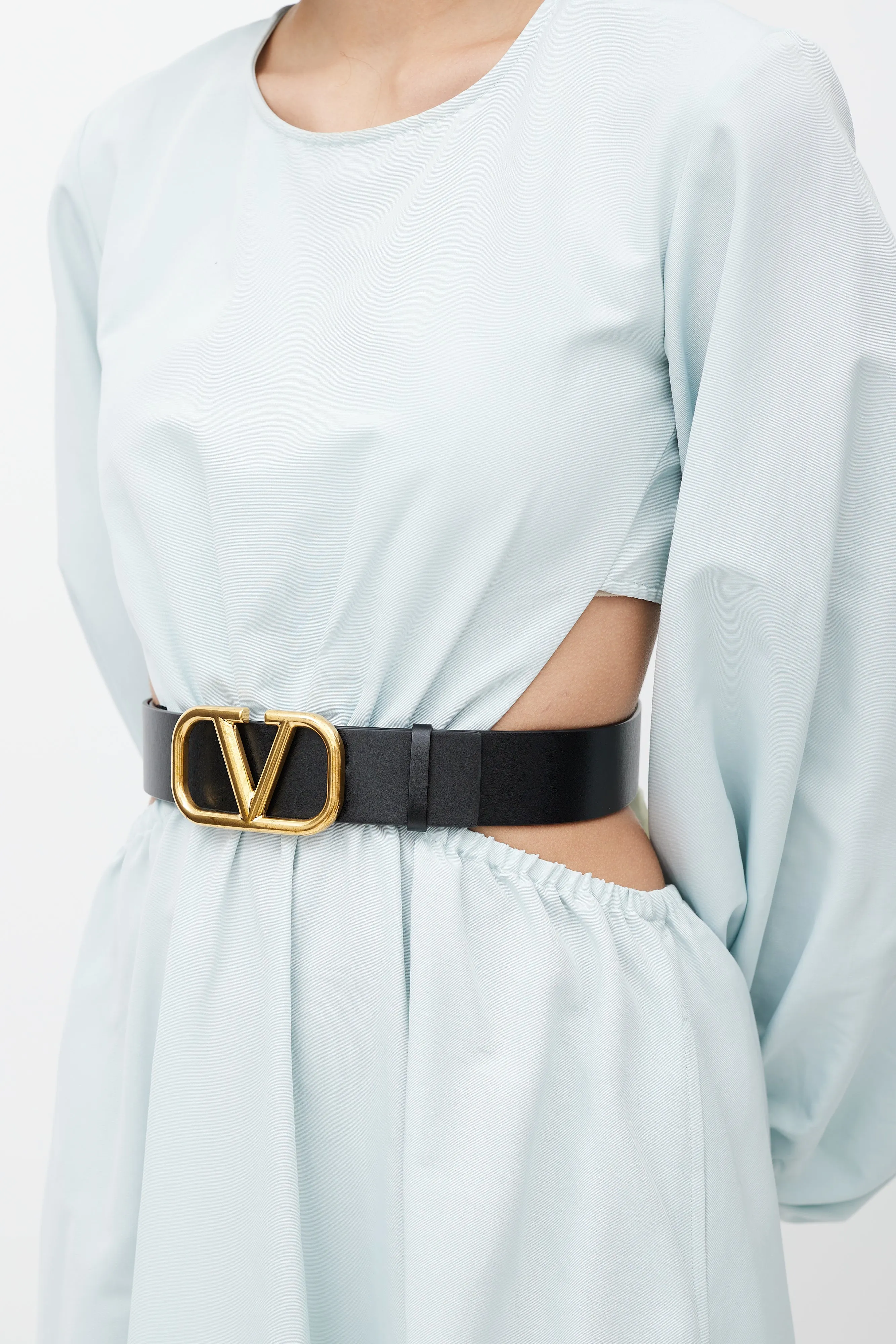 Black & Gold Reversible VLogo Belt