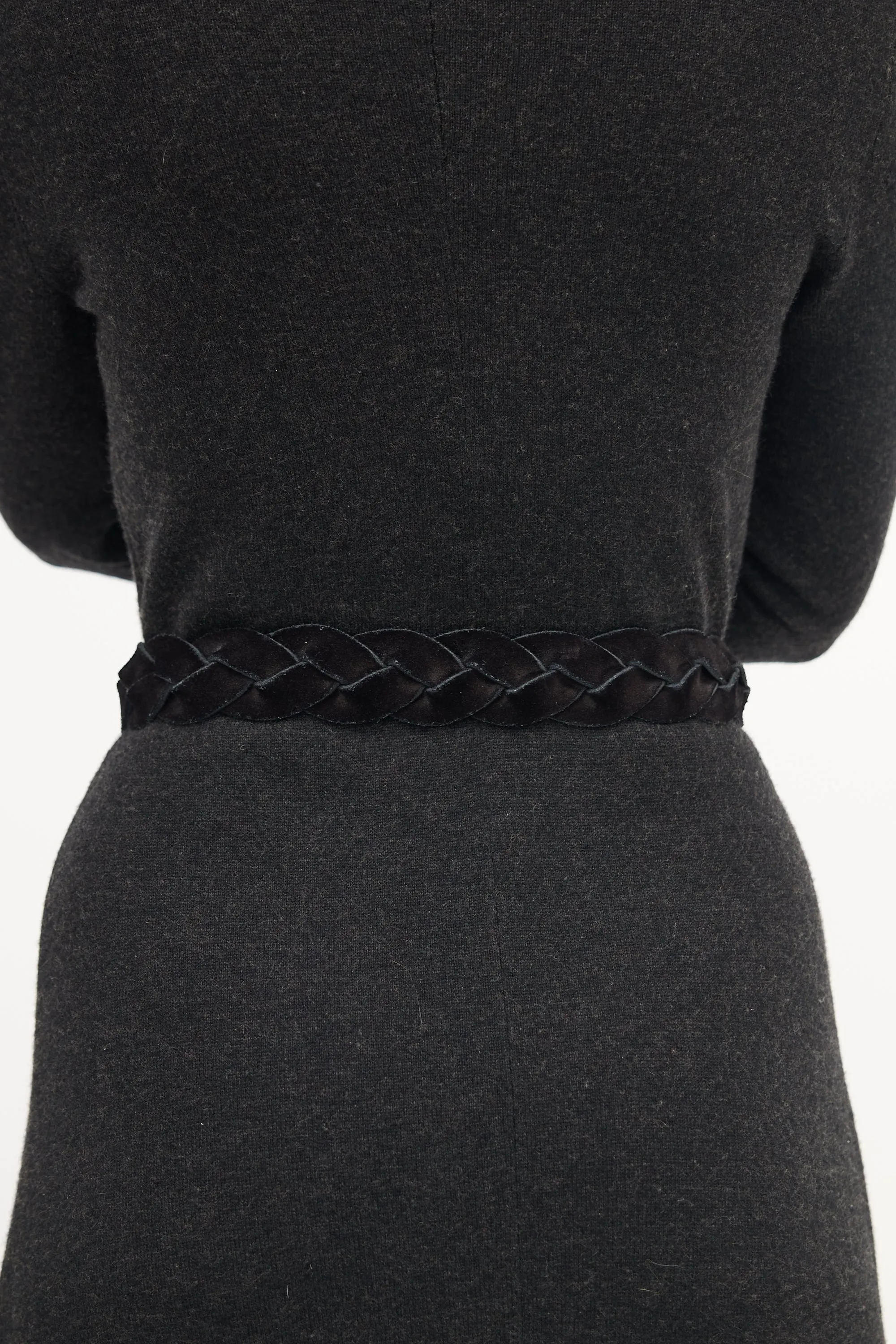 Black Suede Braided Belt