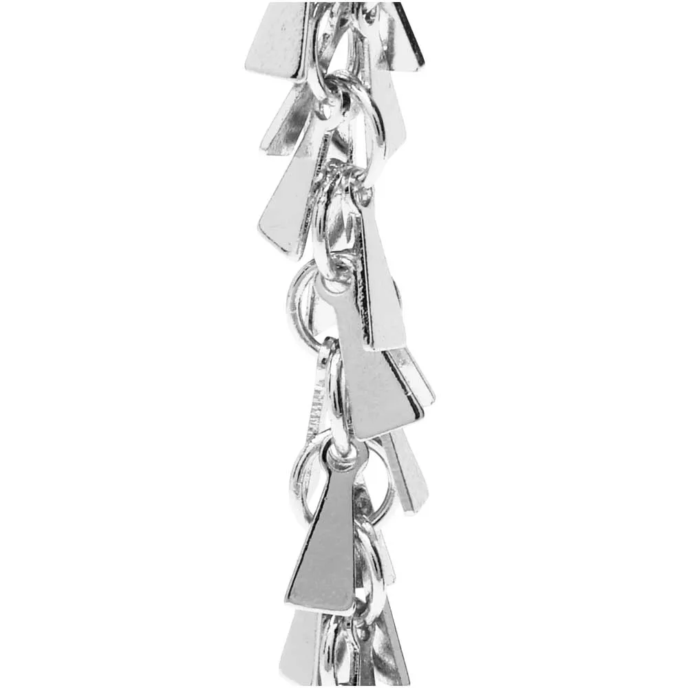 Charm Chain, 8mm Triangle Dangle, Silver Tone Plated (1 inch)