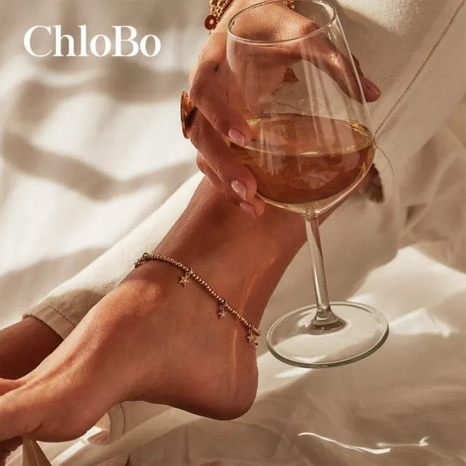 CHLOBO Sterling Silver Mini Cute Multi Heart Anklet