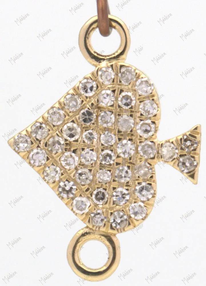 Diamond Bee Connector With Black White Enamel 9x12mm