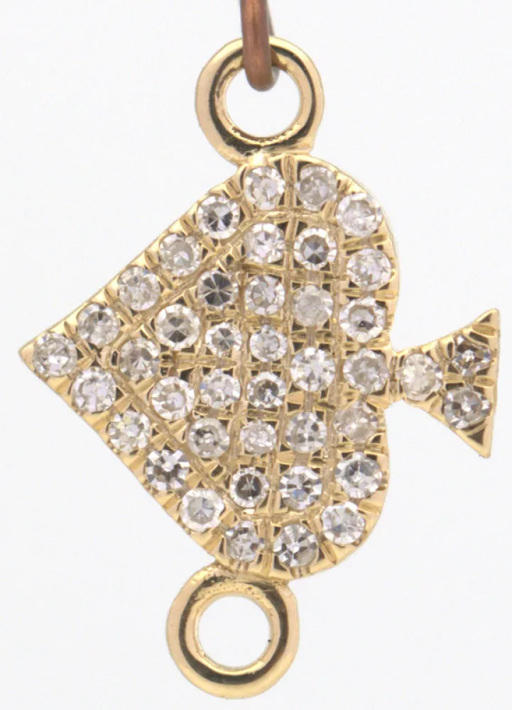 Diamond Bee Connector With Black White Enamel 9x12mm