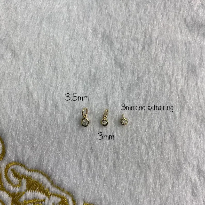 Diamond Bezel Charm 3.5mm