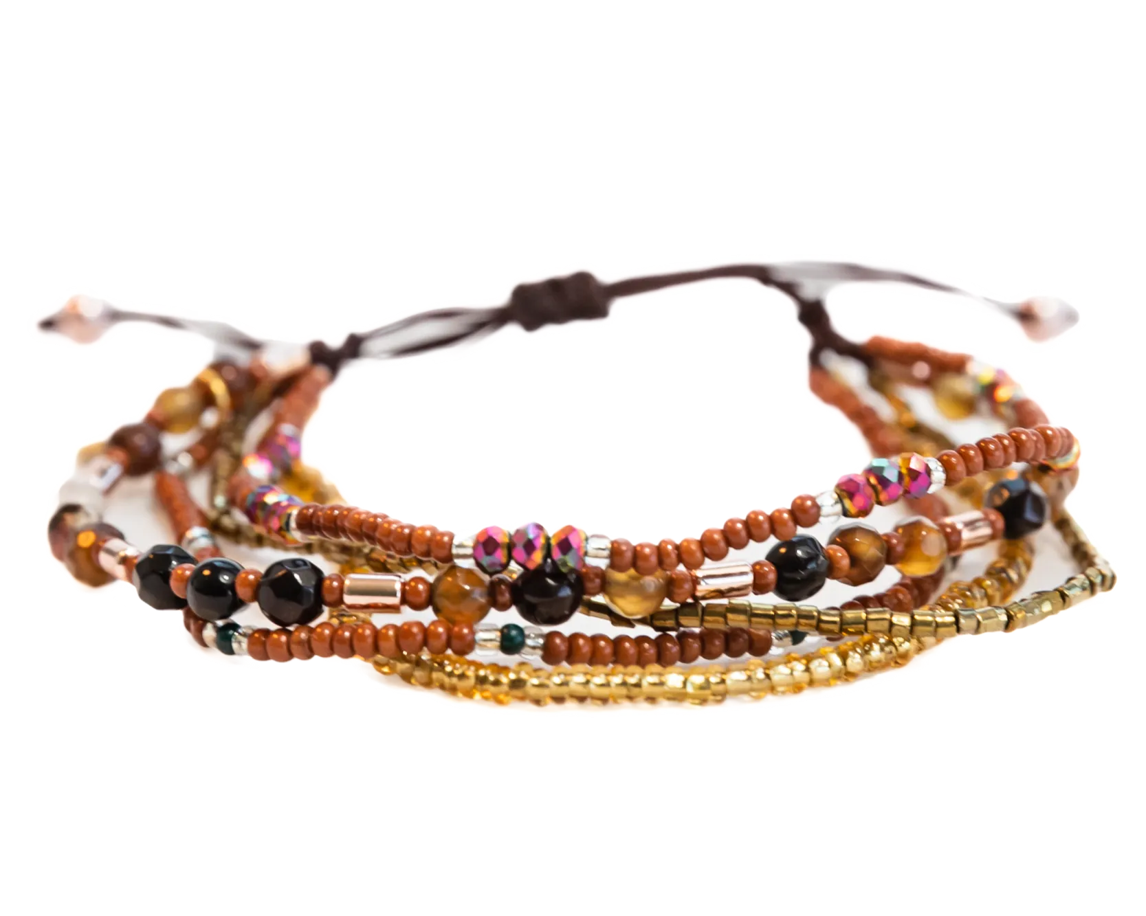 EARTH MULTI-STRAND SEED BEAD BRACELET/ANKLET