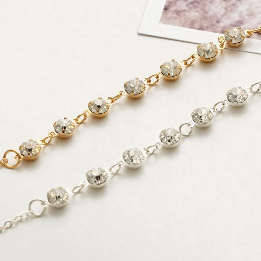 Fashion Alloy Diamond Simple Crystal Anklet