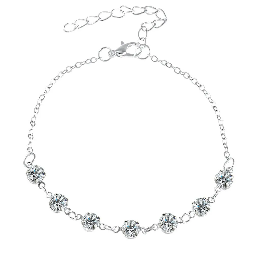 Fashion Alloy Diamond Simple Crystal Anklet