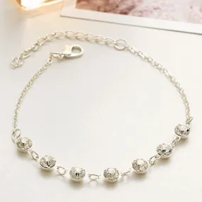 Fashion Alloy Diamond Simple Crystal Anklet