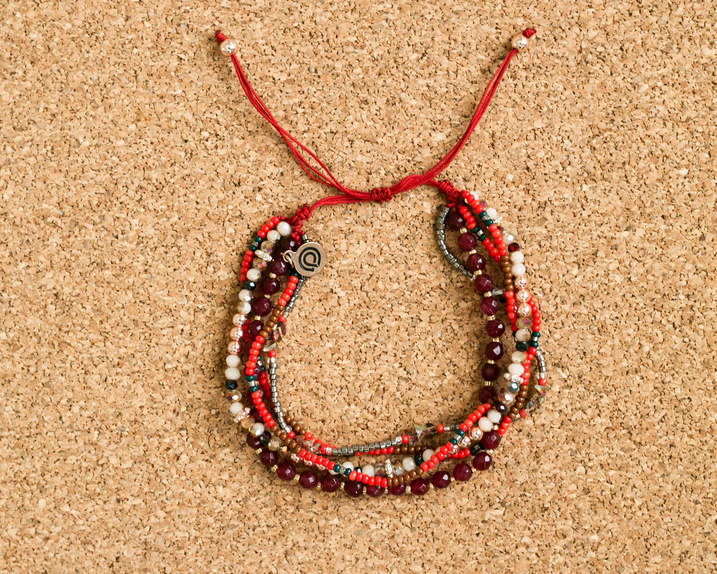 FIRE MULTI-STRAND SEED BEAD BRACELET/ANKLET