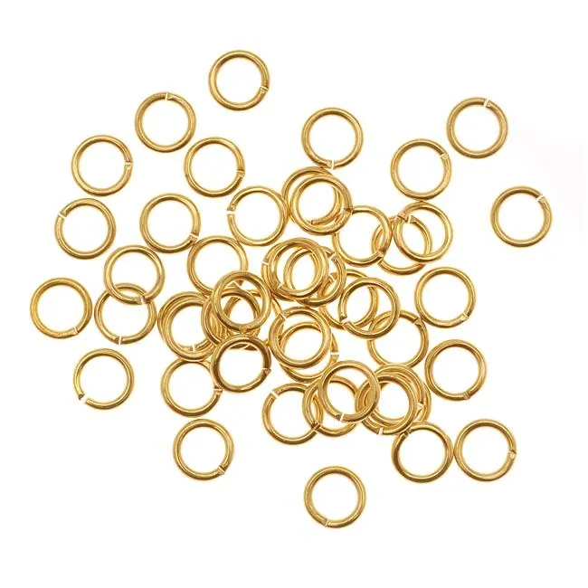 Gold Tone Brass Open Jump Rings 5mm 20 Gauge (50 pcs)
