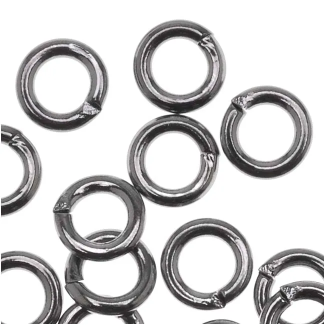 Gun Metal Plated Open Jump Rings 5mm 18 Gauge (50 pcs)