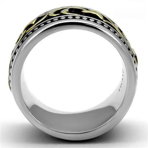 Men Gold Glyph Stainless Steel Epoxy Rings Style No. Tk2234