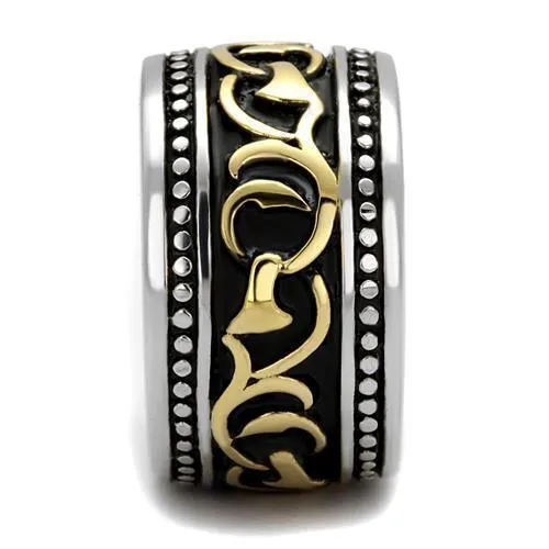 Men Gold Glyph Stainless Steel Epoxy Rings Style No. Tk2234