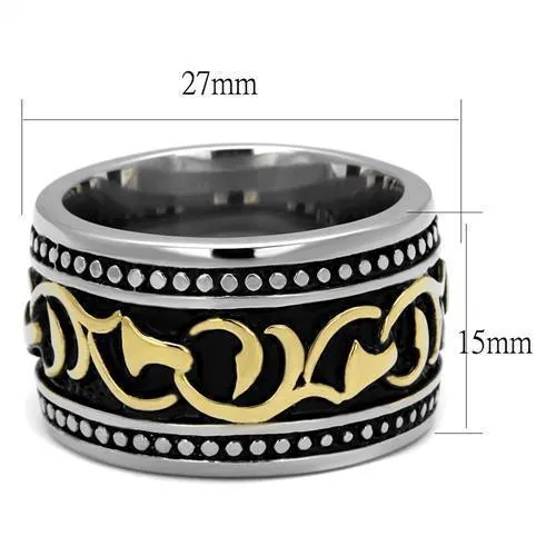 Men Gold Glyph Stainless Steel Epoxy Rings Style No. Tk2234