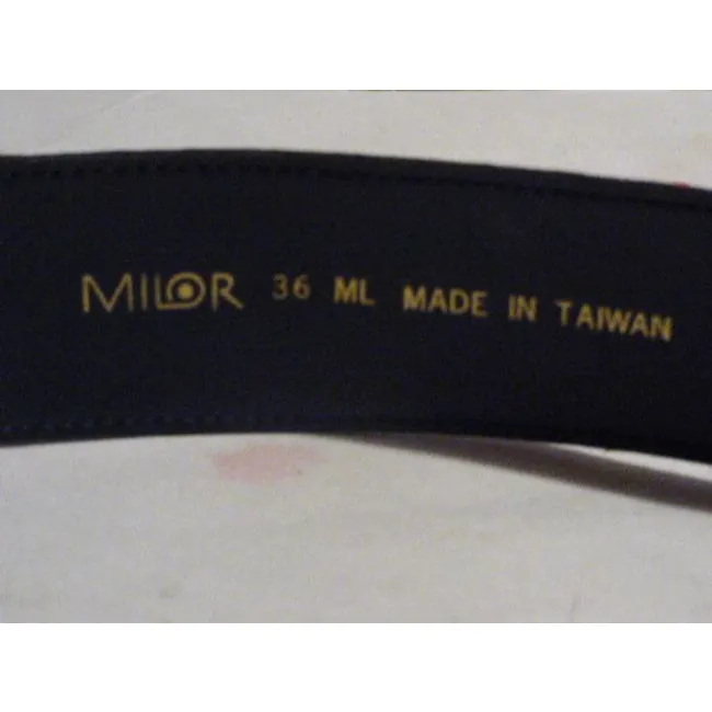 Milor Navy Blue Crocodile Embossed Leather Belt