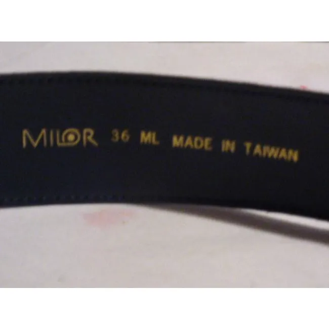 Milor Navy Blue Crocodile Embossed Leather Belt