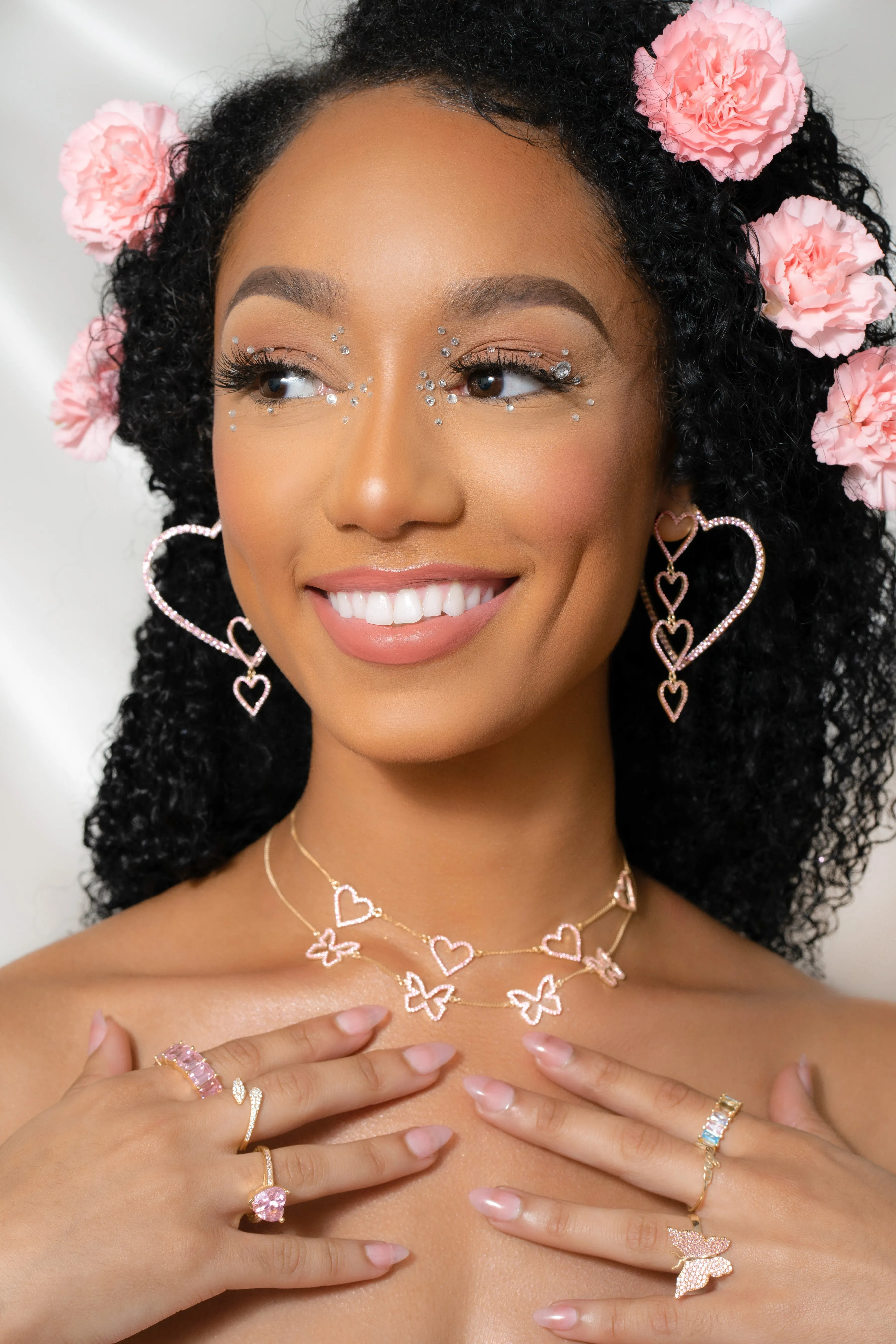 Pink Pavé Butterfly 925 Ring