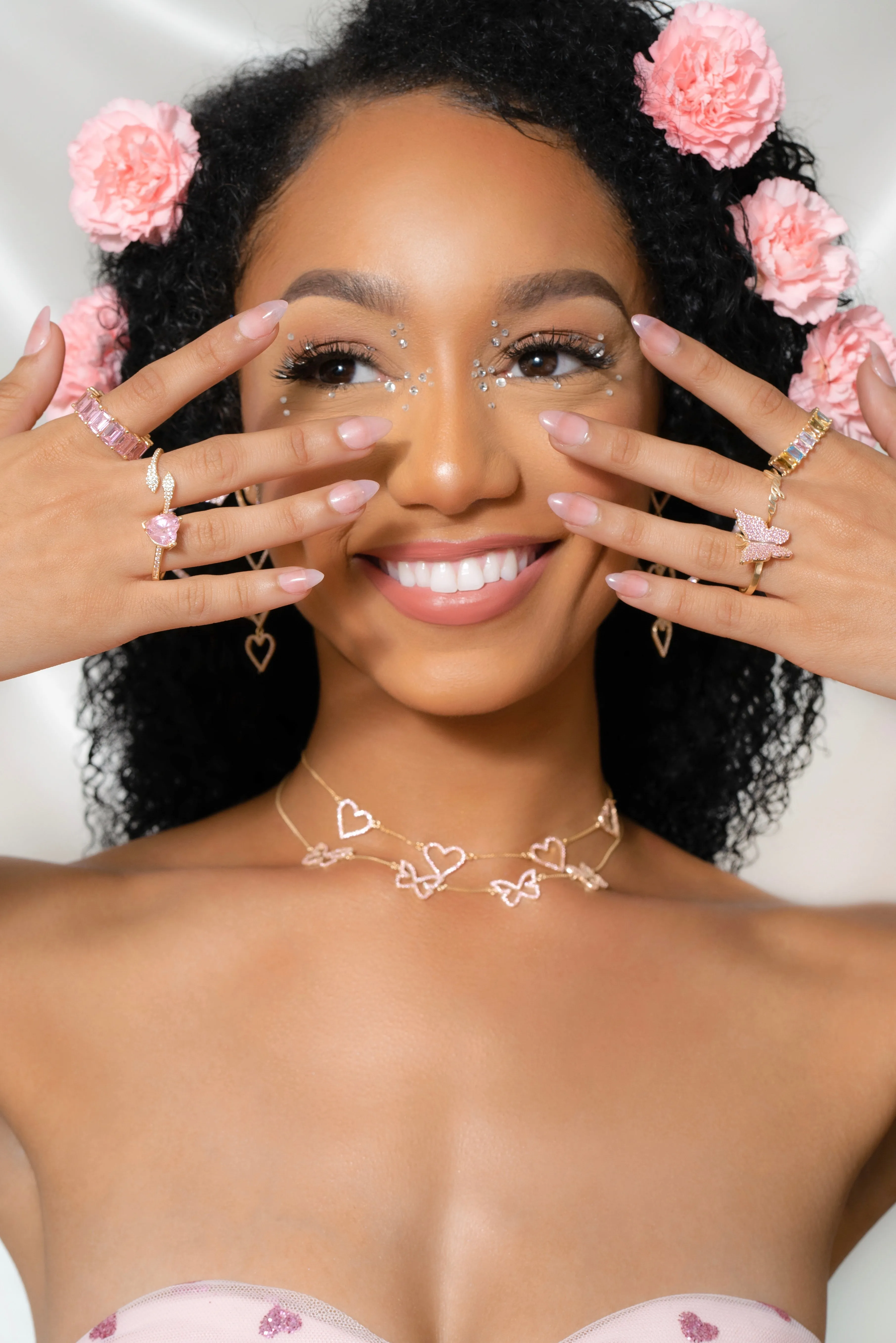 Pink Pavé Butterfly 925 Ring