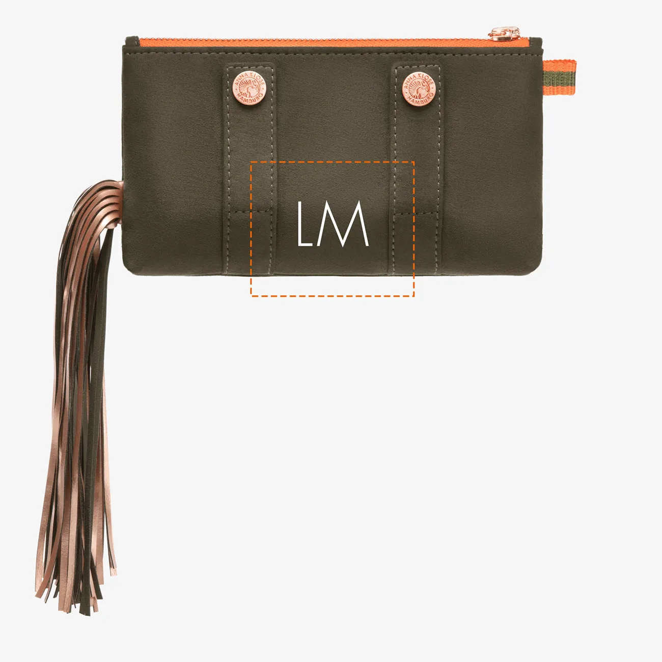 Ponytail Beltbag "Army Green" with rosé golden print