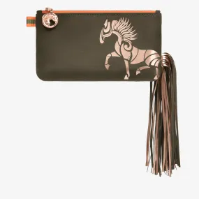Ponytail Beltbag "Army Green" with rosé golden print